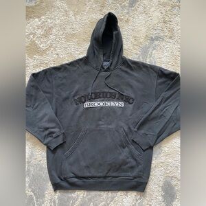 Original Notorious Clothing Brooklyn Biggie Gray Hoodie Black Embroidered L
